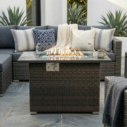 44" Propane Gas Fire Pit Table, 50000 BTU Rectangular Fire Pit