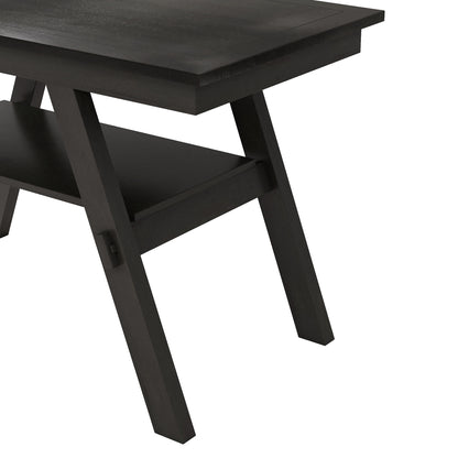 TOPMAX 6-Piece Wood Counter Height Dining Table Set with Storage Shelf, Kitchen Table Set with Bench and 4 Chairs, Rustic Style