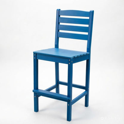 Outdoor Patio Bar Height Chair, All-Weather HDPE Tall Balcony Adirondack Stools for Bistro, Garden, Backyard, Deck