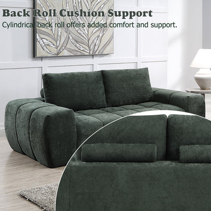 Medwin Green Linen Compressed Sofa