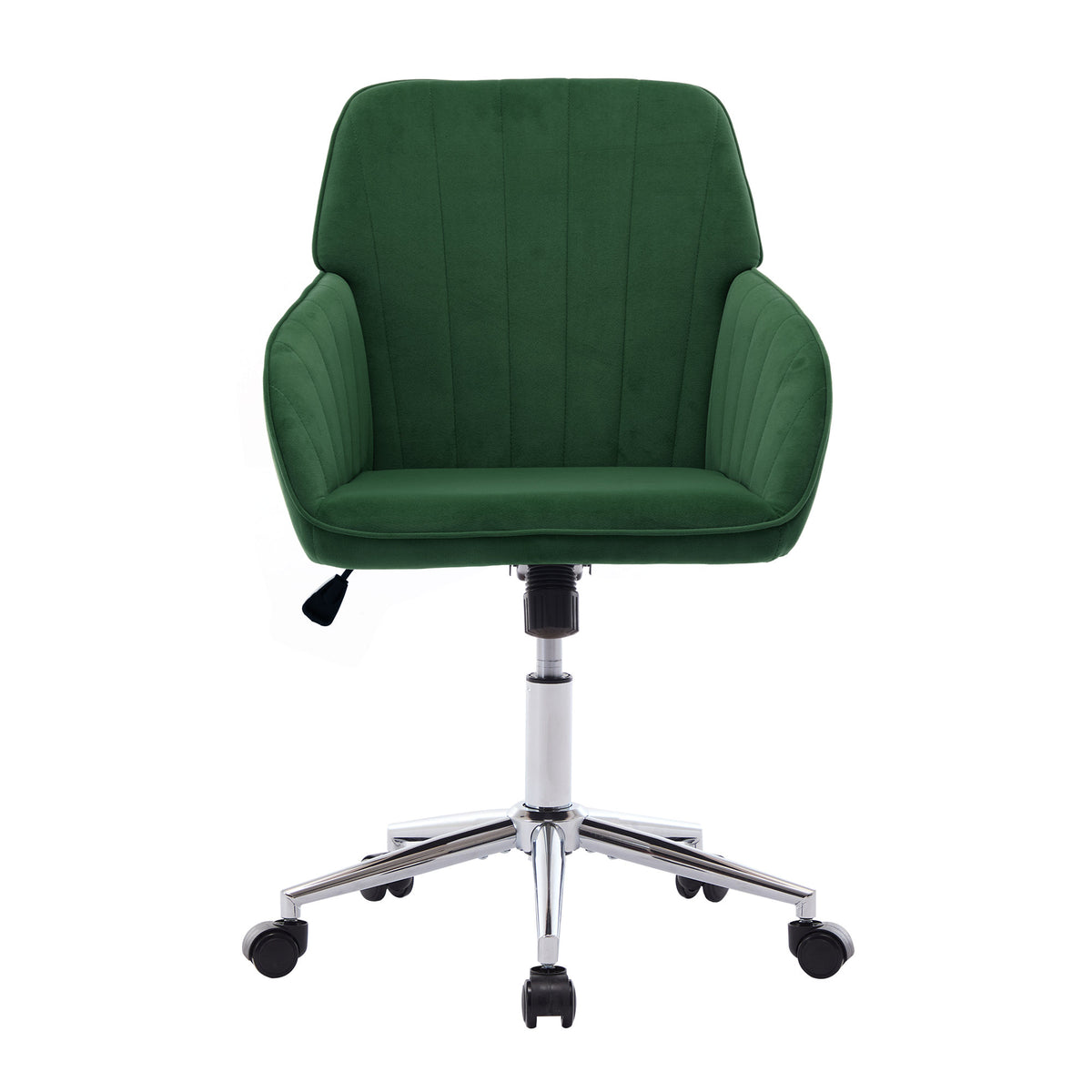 TY Adjustable Office Chair, Ergonomic Swivel Chair with Velvet Backrest Seat in Green, Comfortable for Long Sitting