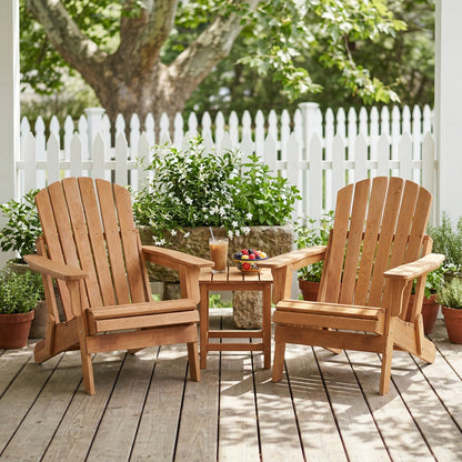 Oversize Wooden Outdoor Folding Adirondack Chair with Pre-Assembled BackRest & SeatBoard, Wood Patio Chair for Garden Backyard Porch Pool Deck Firepit