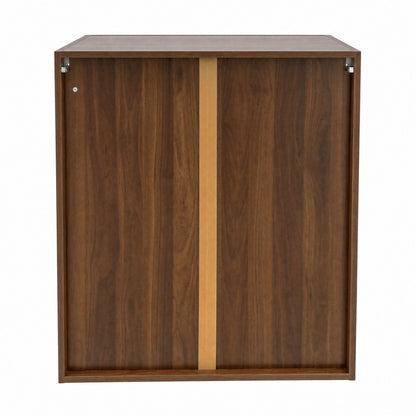 Bookshelf with 2-Door  Glass Cabinet, 3-Tier Open Storage Book Case, Modern Display Storage Cabinet for Living Room, Home Office