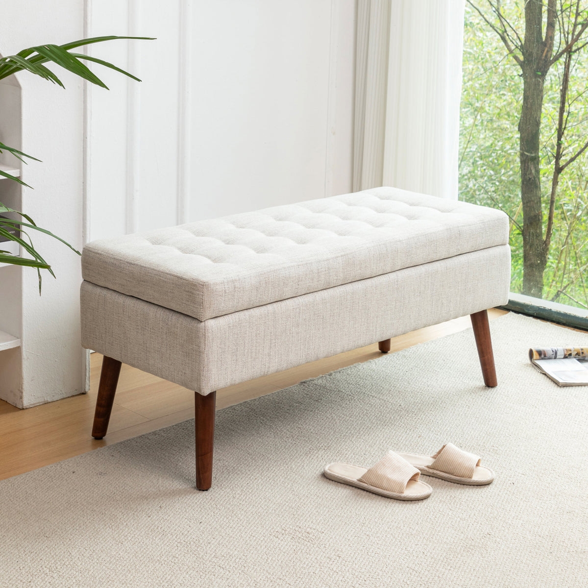 Storage Bench with Storage Bench for Bedroom End of Bed Bench Foot of Bed Bench Entryway Bench Storage Ottoman Bench 43.7" W x 18.1" D Off