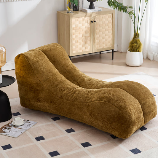Creative Bean Bag Sofa Chair for Adults with High-Quality Sponge Filling and Polyester Fiber, 59x30x23.6 inches – Brown