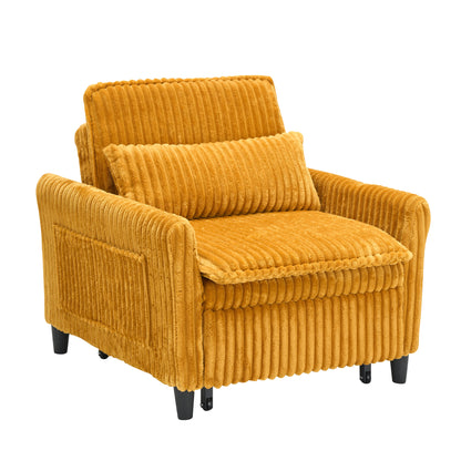 orange comfortable chair for Small apartment Bedroom space Balcony Small sofa bed Lazy Small sofa with a pillo