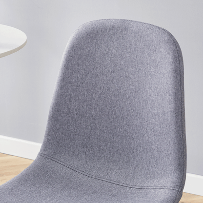 Luxury Simple Chair - Set of 4 Light Gray Linen-Cotton Material High Resilience Dining Chair with Metal Black Leg.Integral metal leg architecture,Suitable for various interior decoration styles.