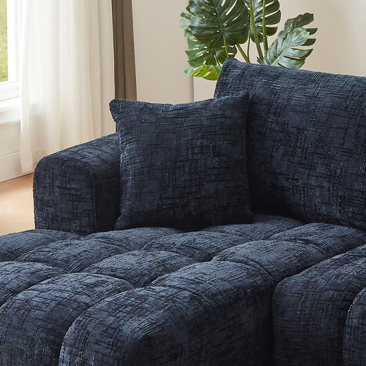 Chenille L-Shape Luxury Sectional Oversized Sofa, Mnimalist Design, Comfy Sleeper Couch, Apartment&Reception Spaces, No Assembly Required