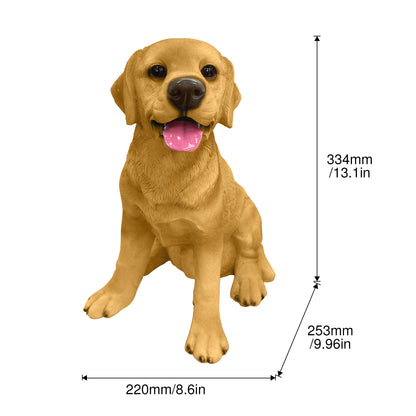 Labrador resin statue, weather-resistant dog figurine, an outdoor garden ornament suitable for display in yards, on lawns, and indoors.