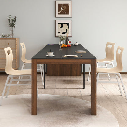 Modern Multifunctional Extendable Dining Table with Outlet, Space Saving Expanding Table with Storage for Party, Weddings, Meetings, Celebrations