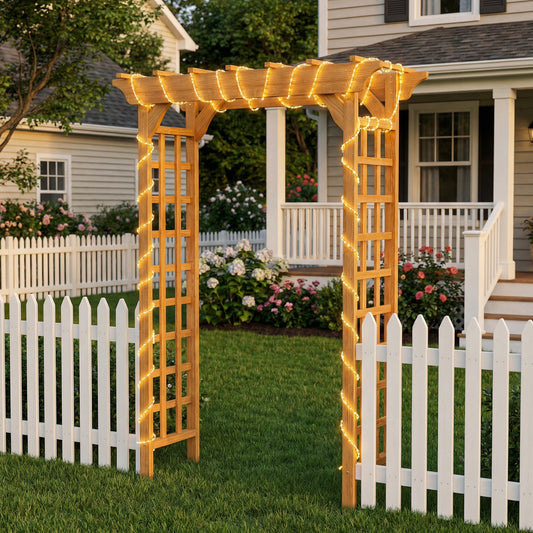 Wooden Arbor, Wedding Arch for Ceremony, Wood Trellis for Plant Climbing, Christmas Decor Pergola for Garden Backyard
