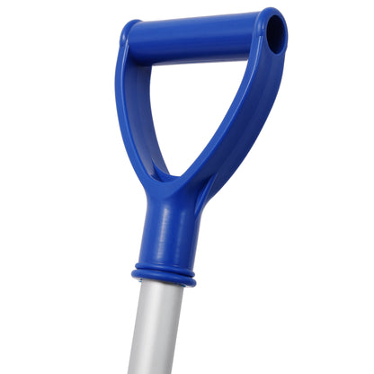 Portable Adjustable Height Snow Shovel with D-Grip Handle, 19' Blade,Snow Shovel for Driveway, Car, Home & Garage, Snow Sand Mud Removal Tool, Blue Color
