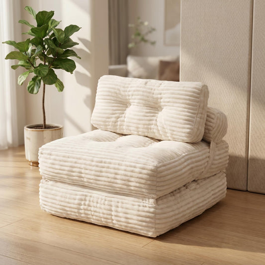 Folding Sofa Bed, Convertible Chair with Pillow Foldable Couch with Back Support, Portable Fold Out Chair Bed for Living Room Bedroom
