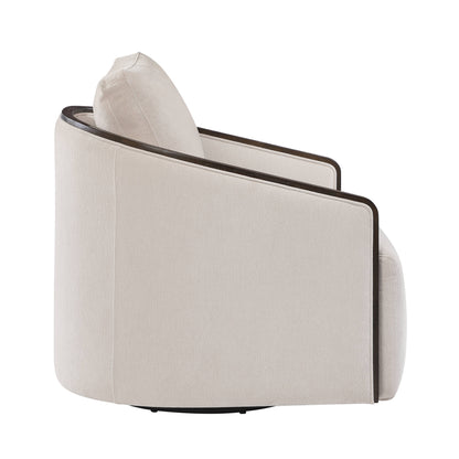 Lenora Beige Chenille Accent Chair w/Swivel
