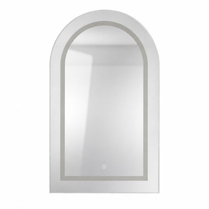 Arched LED Bathroom Cabinet, Wall Mounted Bathroom Mirror Cabinet with Storage, Touch Control Lighted Vanity Mirror Cabinet for Bathroom