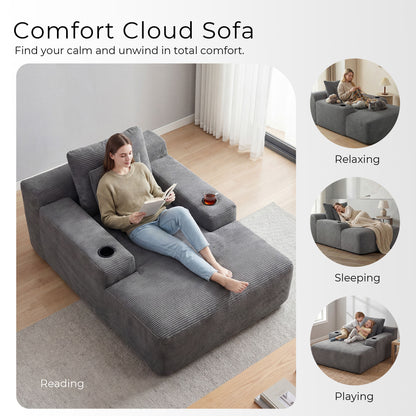 Morpheus Oversized Compressed Single Sofa,Grey