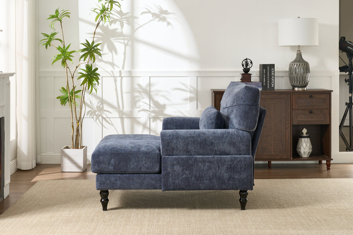 Modern Chaise Lounge , Upholstered Indoor Leisure Sofa Recliner, Chair Sleeper for Bedroom, Living Room, Study Room, Office, BLUE