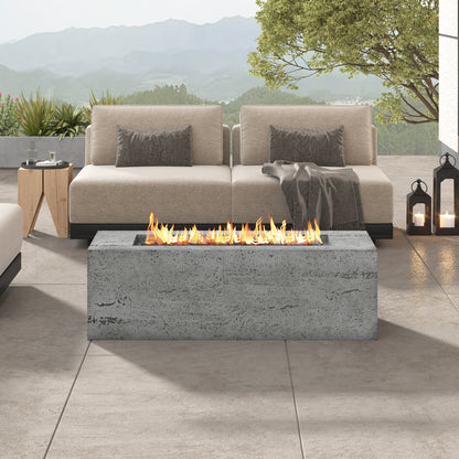 U_STYLE Outdoor Rectangular Propane Fire Pit 40000 BTU, 41.9''MGO Patio Heater with Stainless Steel Burner and Free Lava Rocks