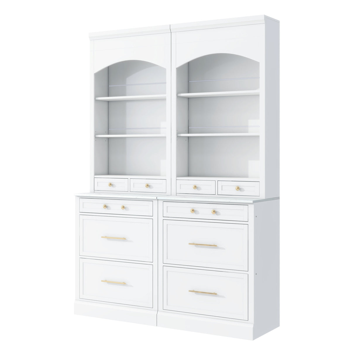 [Assembly Video Provided] TOPMAX Modern 83.7inch High Kitchen Pantry, Freestanding Tall Kitchen Hutch with Faux Marble Top – Model SP000075AAK