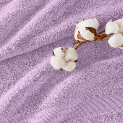 8-Piece Ultra-Soft 100% Cotton Absorbent Towel Set, Lilac