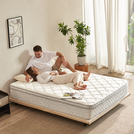 Queen Size Mattress,12 Inch Hybrid Queen Mattress in a Box with Memory Foam and Pocket Spring for Pressure Relief & Comfort Sleep & Zoned Support, Medium Firm,CertiPUR-US & OEKO-TEX