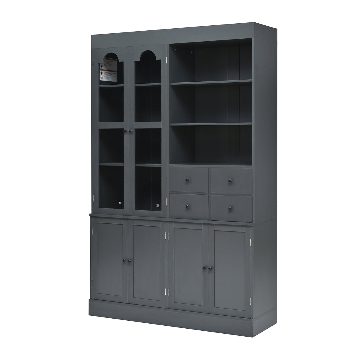 [Assembly Video Provided] TOPMAX 47.2x15.7x75inch Freestanding Buffet with Hutch, Tall Kitchen Pantry Cabinet with 4 Drawers