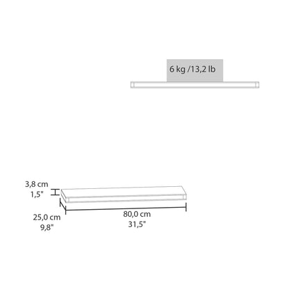 Ecco 31.5" Wide  Floating Shelves Set of 2, Shelves for Wall Decor for Bedroom, Bathroom Storage Shelves, Book Shelves for Living Room – Model B070P234344