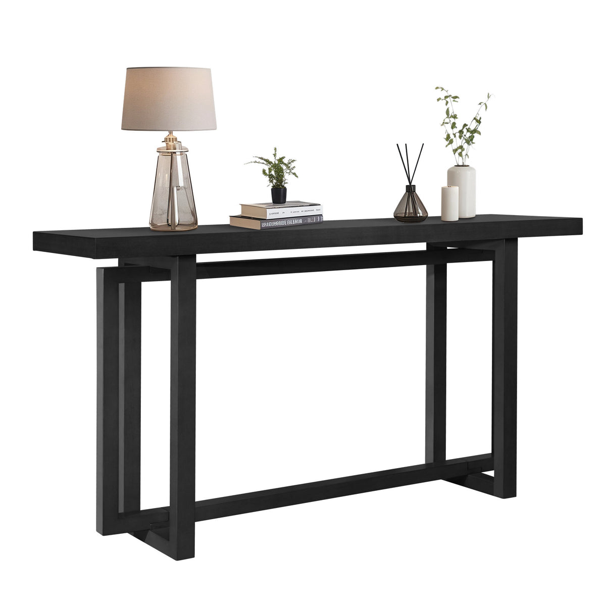 59' Narrow Console Table - MDF Entryway Sofa Table for Hallway, Living Room, Foyer with Space-Saving Design