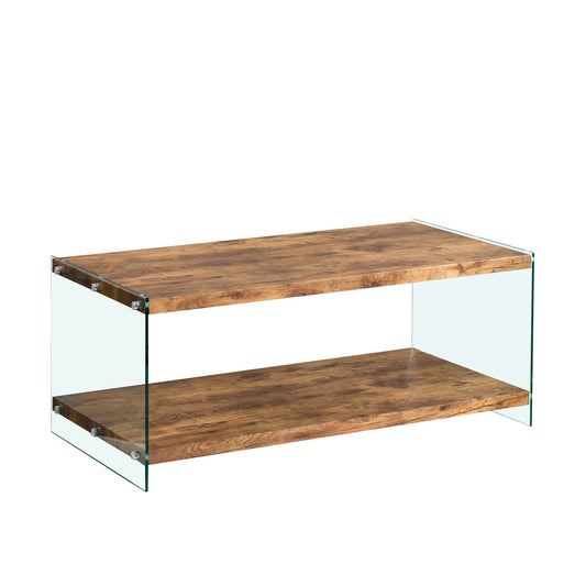 MDF CoffeeTable, Small Tea Table, Walnut Tempered Glass Sofa Table