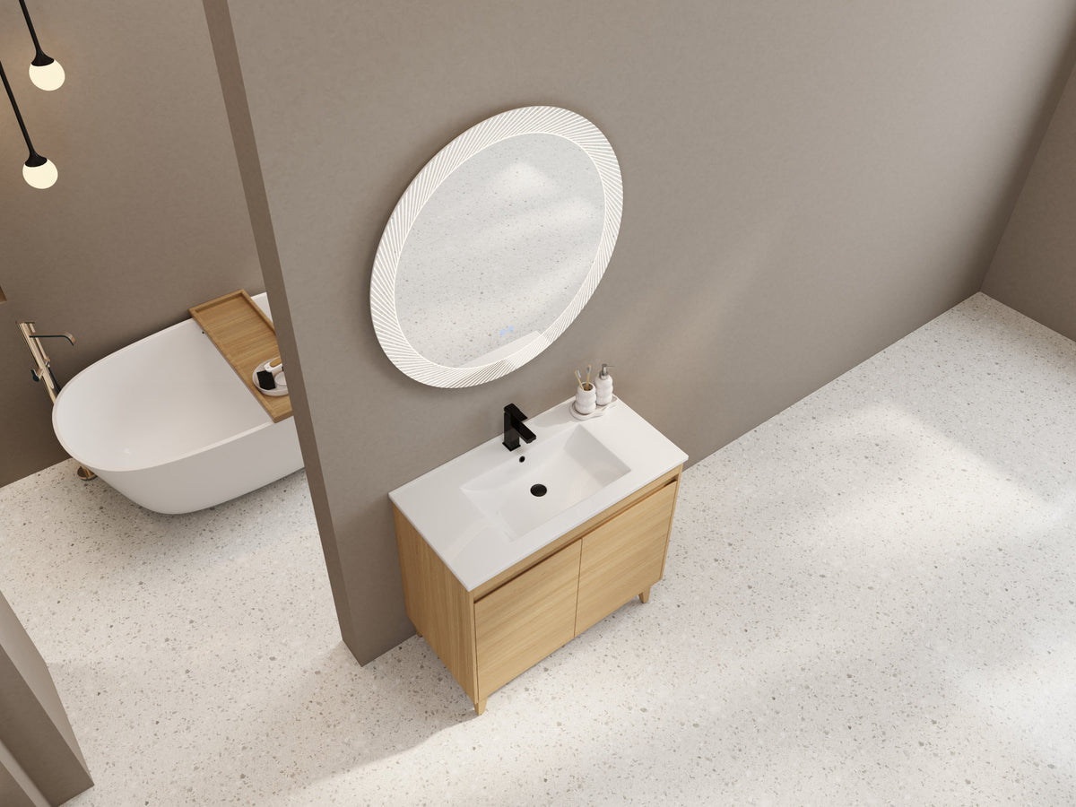 36" Freestanding Bathroom Vanity With Ceramic Sink