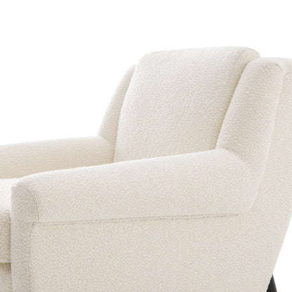 Modern Accent Chair with Flared Arms, Upholstered Lounge Chair, Mid-Century Modern Armchair with Solid Wood Legs, Ergonomic Reading Chair