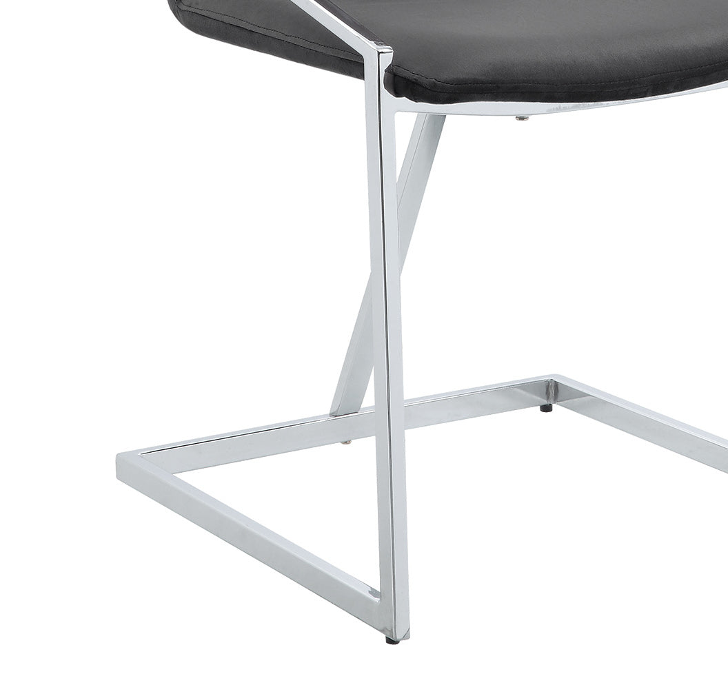 Zlatan Gray Velvet & Chrome Finish Side Chair (Set of 2)