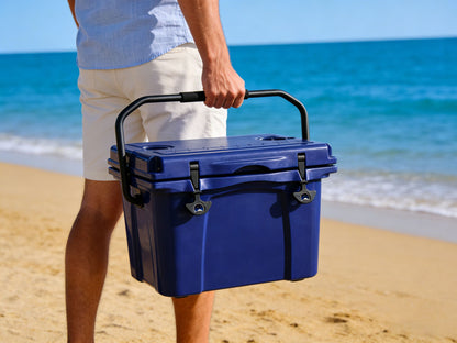 25QT Portable Cooler, Insulated Hard Cooler with Bottle Opener, Cup Holder, Forming Ruler, 5-7 Day Ice Retention, Travel, Beach, Camping, Fishing