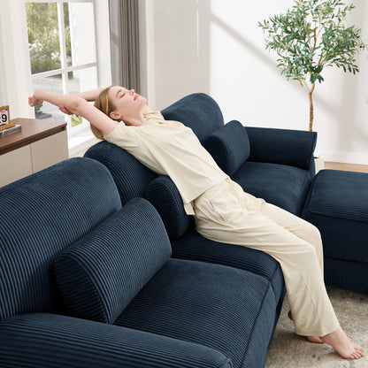 Ottoman Corduroy -Blue