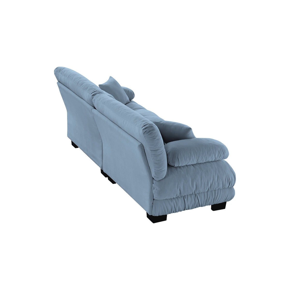 Cloud Couch 2 Seater Sofa, Chenille 2 - Seat sofa with 2 Lumbar pillows and 2 throw pillows, Chenille Blue