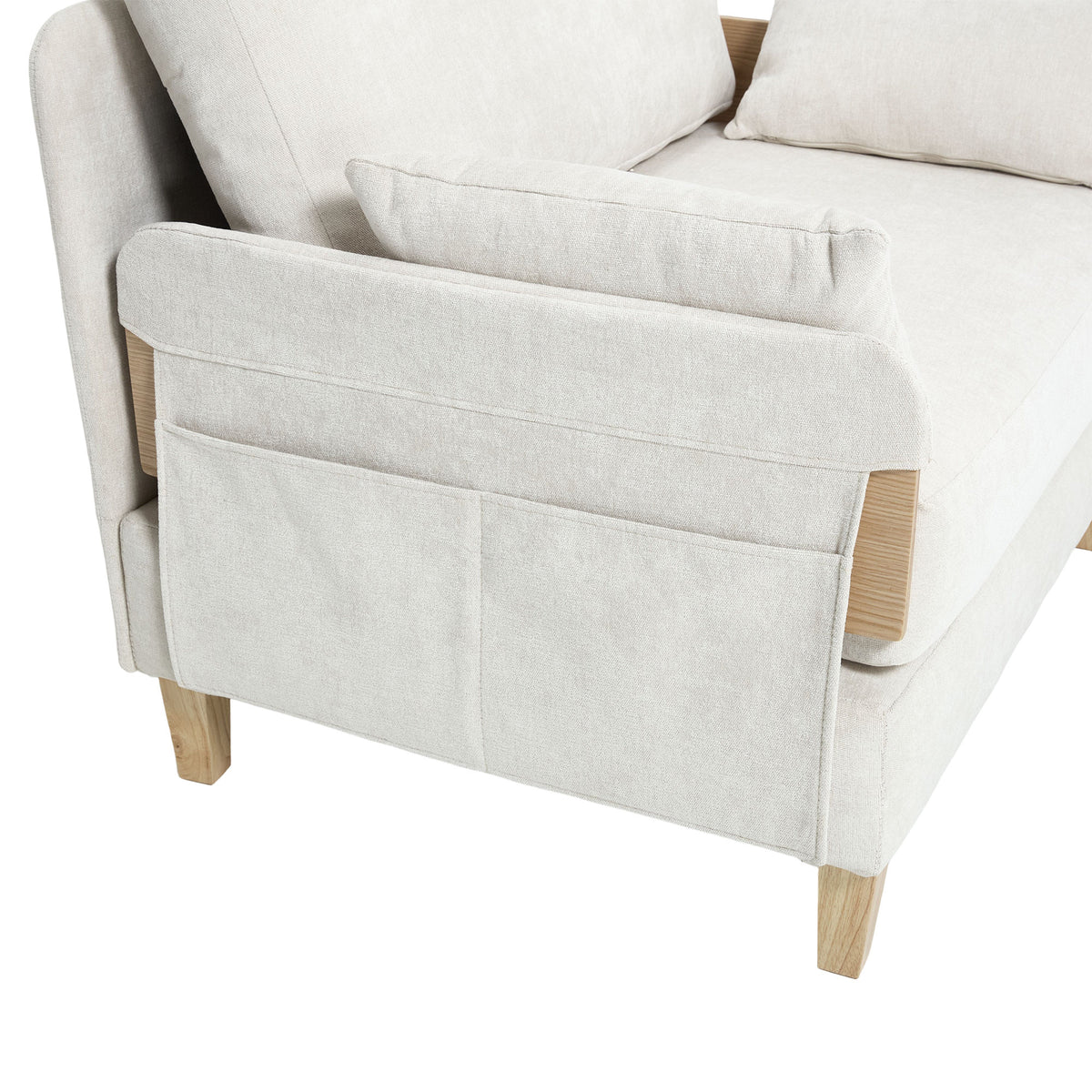 Foldable sofa bed recliner, 3-in-1 convertible sleeper, mid-century modern decor, suitable for small spaces, with three pillows, can be placed in the bedroom study room guest