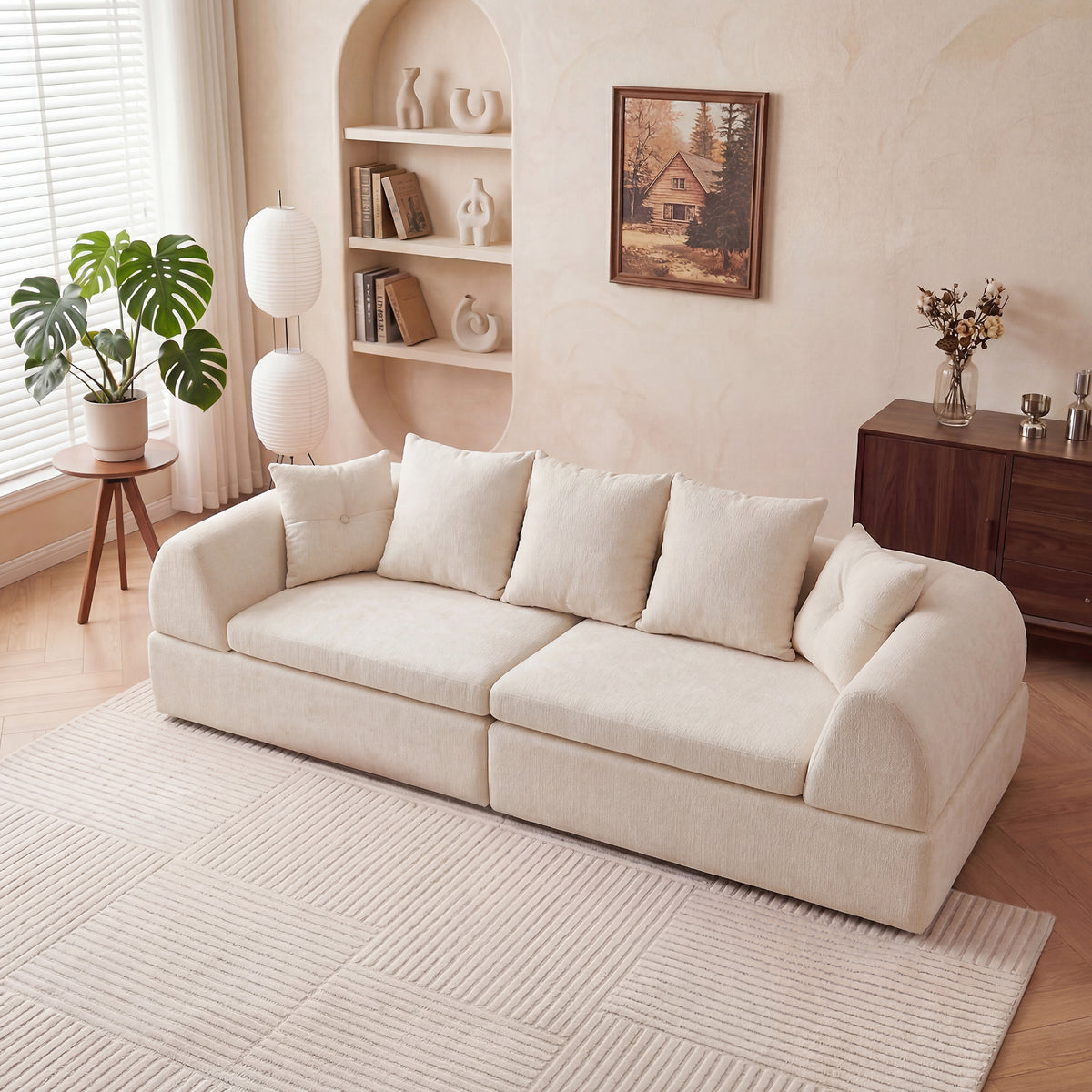 Cloud Modular Sectional Sofa - Shape Boneless Couch & Deep Fluffy Seat, No Assembly Required for Living Room Bedroom