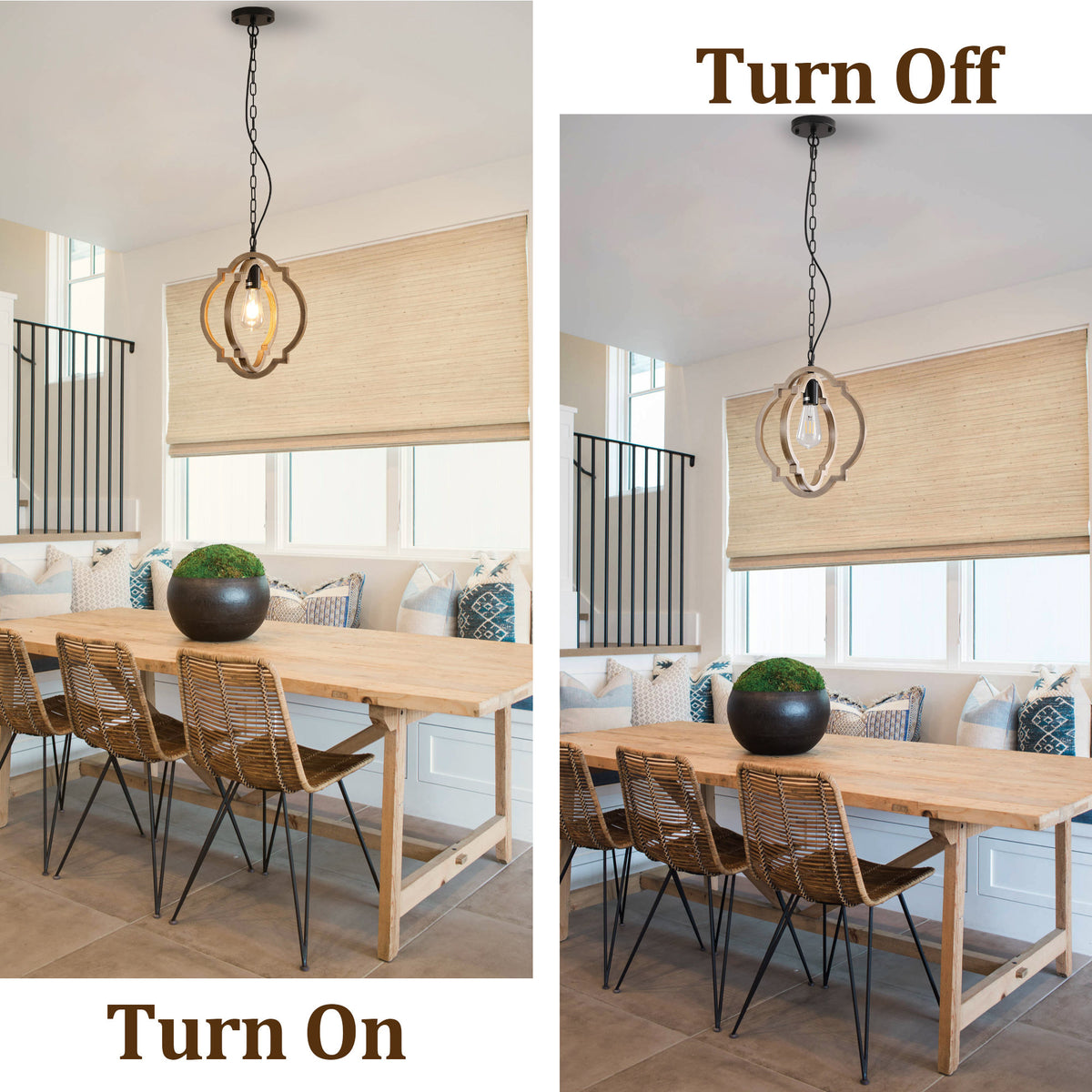 Farmhouse Chandelier, Retro Country Dining Room Lamp, Solid Wood Chandelier, Foyer and Dining room, Bulb Not Included