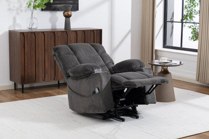 Ultra wide electric lounge chair with hot massage heating and auxiliary standing function - velvet rotating lounge chair for living room, bedroom, and office use