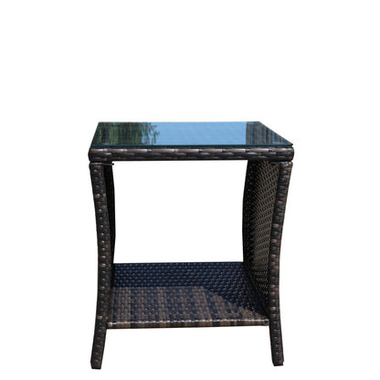Outdoor patio Furniture 1 Coffee Table with clear tempered glass – Model W20967009