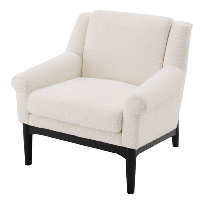 Modern Accent Chair with Flared Arms, Upholstered Lounge Chair, Mid-Century Modern Armchair with Solid Wood Legs, Ergonomic Reading Chair