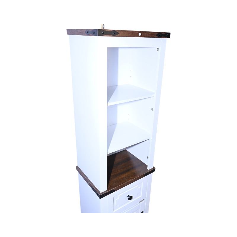Narrow cabinet, Bathroom Storage Cabinet, Farmhouse Storage Cabinet with Adjustable Shelves & Storage Drawer, Tall Linen Tower – Black