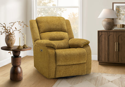 Reclining Chair, 34" Wide, Power Recliner, Usb Ports Included, Large, Upholstered, Swivel, Glider, Transitional