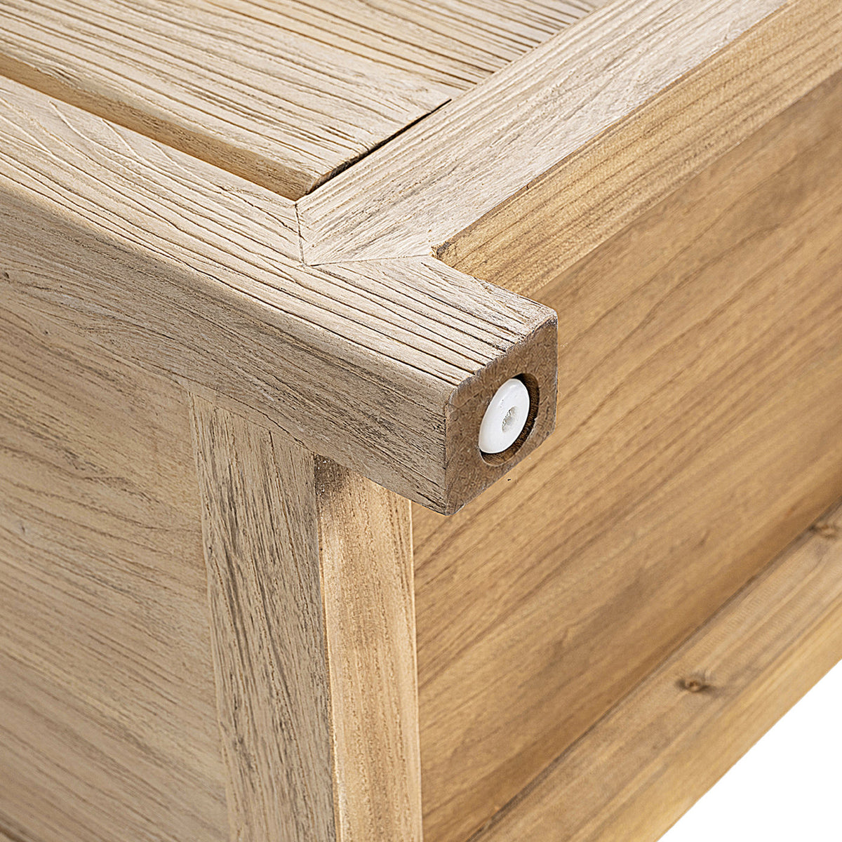 Rowan 26" Reclaimed Elm Wood 2-Door Cabinet, Light Natural Brown