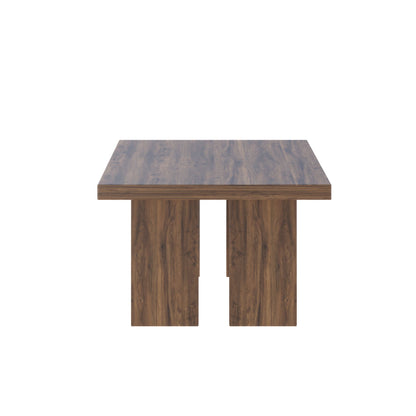 39.37" Solid Wood Coffee Table, 100% Real Wood Rectangular Center Table, 39.37" × 23.62" × 15.75", Modern Wooden Cocktail Table for Living Room, Apartment and Office