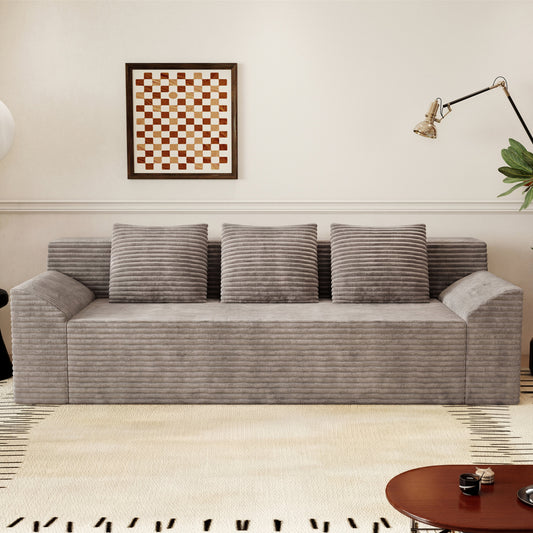 71" 3Setaser Sofa, Corduroy Fabric, Deep Seat Couches, Comfy Loveseat Sofa, No Assembly, 1pcs, Conference room – Model W5571P440918