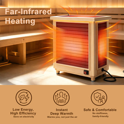 1500W Far-Infrared Sauna Heater with Plug, 110-120V Graphene Sauna Heating System with Touch & WiFi Control, for 35-105 cu.ft Dry Sauna Rooms, Hemlock Wood Shell
