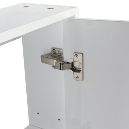 24" Bathroom Wall Cabinet, Soft Close Doors, Float Mounting Design,Glossy White,(KD-Packing)
