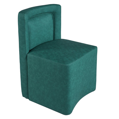 Set of 2 Green PU Upholstered Dining Chairs, Vintage Green Finish, Plywood Frame, 400lbs Capacity, Fully Assembled