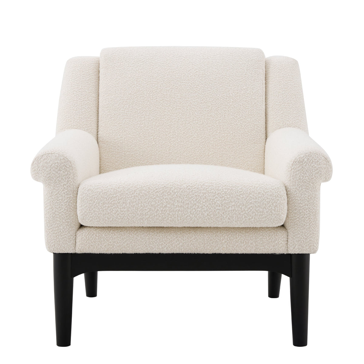 Modern Accent Chair with Flared Arms, Upholstered Lounge Chair, Mid-Century Modern Armchair with Solid Wood Legs, Ergonomic Reading Chair